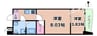La Douceur江坂 1LDKの間取り