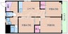 高塚増田ハイツ 3DKの間取り