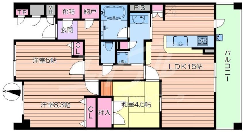 間取図 阪急千里線/南千里駅 徒歩6分 4階 築13年