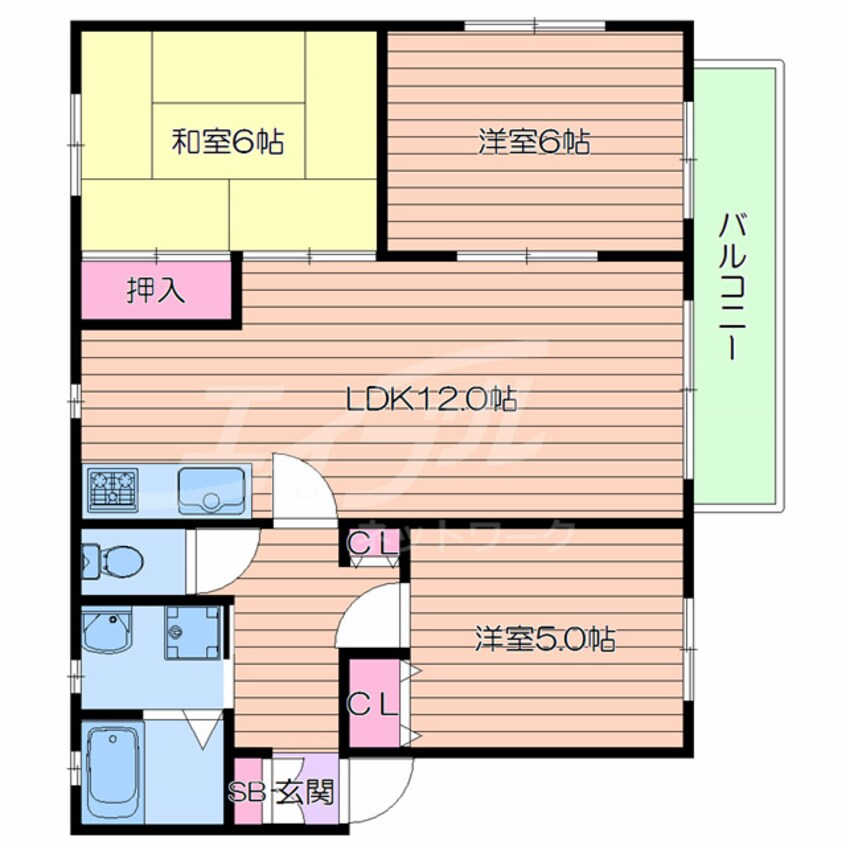 間取図 パーシモンハウスⅡA棟