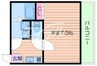 アヴェニール千里山Ⅲ番館 1Kの間取り