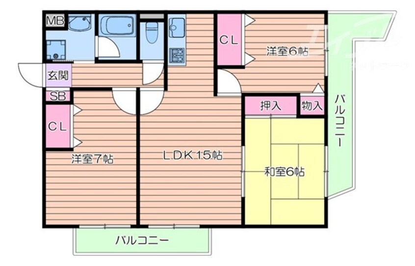 間取図 レスカーラ緑地公園