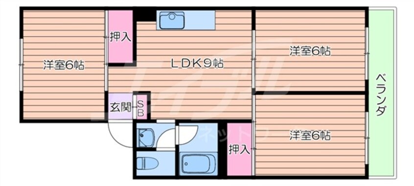 間取図 大阪メトロ御堂筋線/江坂駅 徒歩8分 2階 築47年