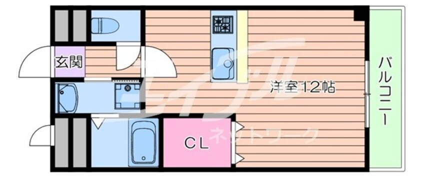 間取図 アンプルールフェール江坂