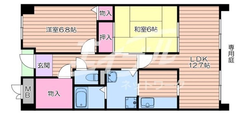 間取図 大阪メトロ御堂筋線/江坂駅 徒歩14分 1階 築28年