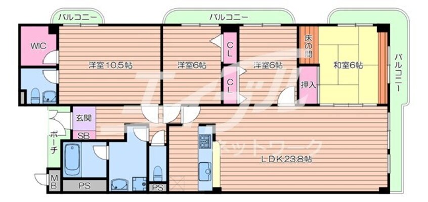 間取図 モンテベルデ古江台