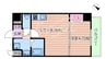 Halu江坂東 1LDKの間取り