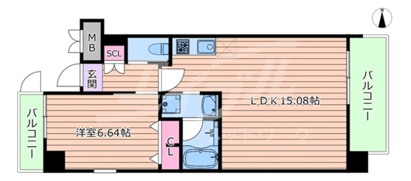 間取図 プレジオ江坂ROUGE