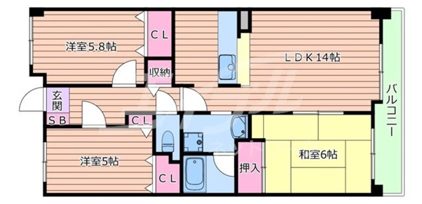 間取図 千里五月ヶ丘ハイツⅢ番館