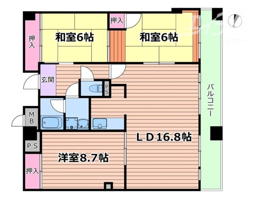 間取図 エミネンス辻本Ⅱ