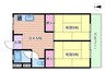 阪急千里線/千里山駅 徒歩9分 6階 築53年 2DKの間取り