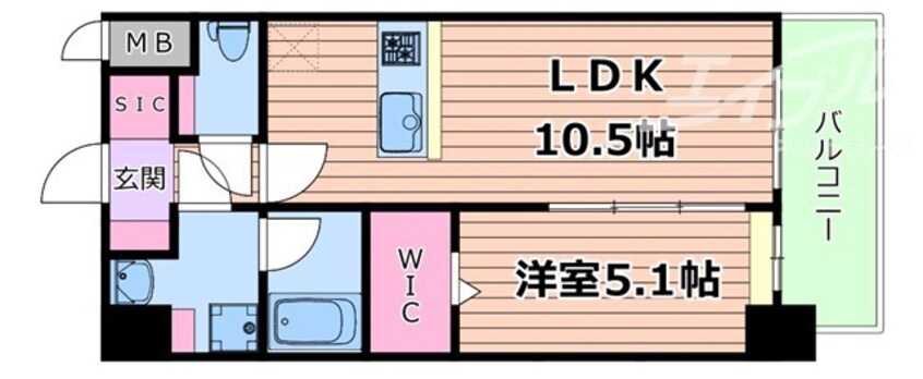 間取図 大阪メトロ御堂筋線/江坂駅 徒歩9分 4階 1年未満