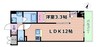 ベルエール江坂 1LDKの間取り