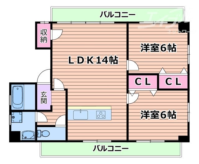 間取り図 阪急千里線/吹田駅 徒歩2分 3階 築35年