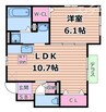 プラム江坂 1LDKの間取り