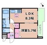 阪急千里線/千里山駅 徒歩20分 1階 1年未満 1LDKの間取り