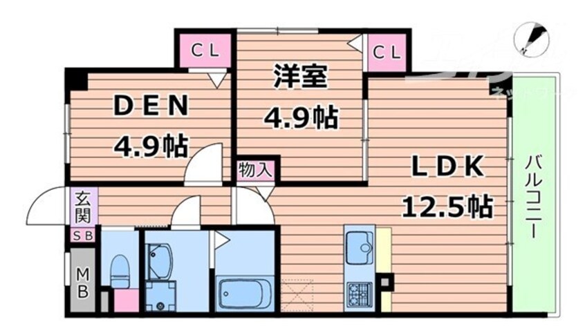 間取図 北大阪急行電鉄南北線/桃山台駅 徒歩18分 2階 築1年