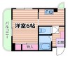 阪急千里線/関大前駅 徒歩5分 2階 築34年 1DKの間取り