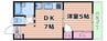 阪急宝塚線/豊中駅 徒歩25分 2階 築62年 1DKの間取り