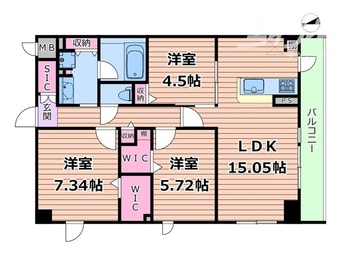 間取図 カルム小西V