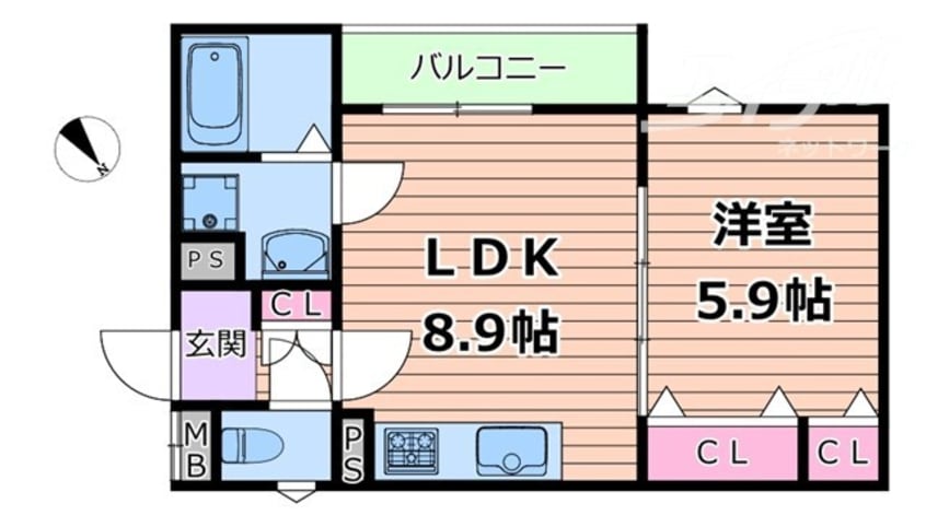間取図 東海道本線<琵琶湖線・JR京都線>/吹田駅 徒歩26分 2階 1年未満