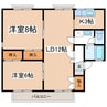 メゾン矢崎前A棟 2LDKの間取り