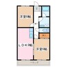 Limpiaエスポワール西中田 2LDKの間取り