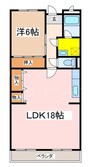 リンピア石橋 1LDKの間取り