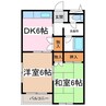 金井マンションＢ棟 2DKの間取り