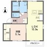 タウン プレミールＢ 1LDKの間取り