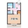 マロンコーポ 1Kの間取り