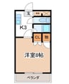 アップルズＮ 1Kの間取り