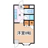 アップルズＮ 1Kの間取り