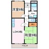 グリーンシティタナカ 2LDKの間取り