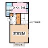 アイリスタムラ 1DKの間取り