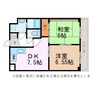 ロワール中央ビル 2DKの間取り