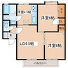 クレア・笹部 Ｂ 2LDKの間取り