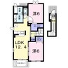 シャルマンサンフラワーi A 2LDKの間取り