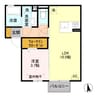 シャンフルールA 1LDKの間取り