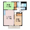 サープラスもも 2LDKの間取り