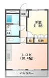 エポックシュー２番館 1LDKの間取り