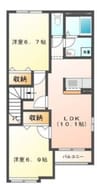 コーポ井川 2LDKの間取り
