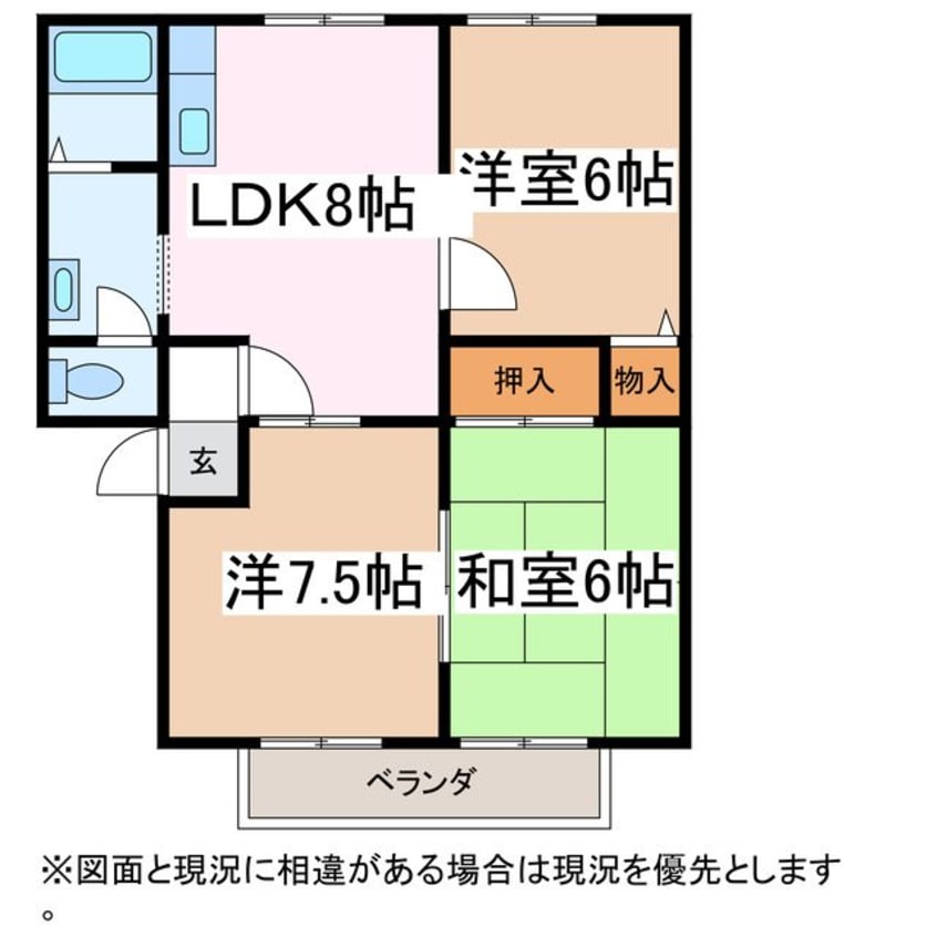 間取図 サンビレッジ石芝Ａ