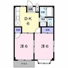 エルディムモモ 2DKの間取り