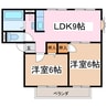 サンライフ西村 2LDKの間取り