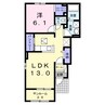 フレスクーラ 1LDKの間取り