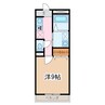 ピースフル 1Kの間取り