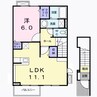 モン キャステール 1LDKの間取り