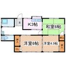 矢ケ崎貸家　下南奥棟 3Kの間取り
