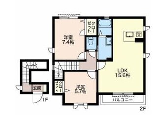 間取図 ＬＡ・ＴＯＵＲ二子 Ｃ